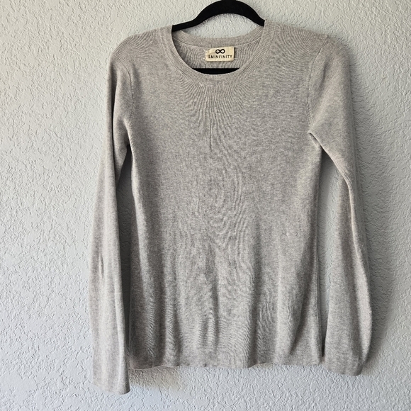 Sminfinity S‎ Grey Cotton Cashmere Crew Neck Sweater - Picture 1 of 6